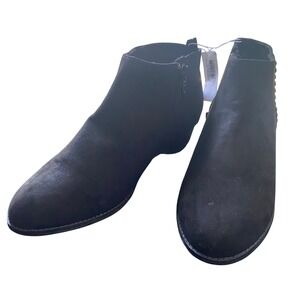 New Old Navy women's 5 Black Suede Ankle Boots Booties Comfort Casual- fits sz 7